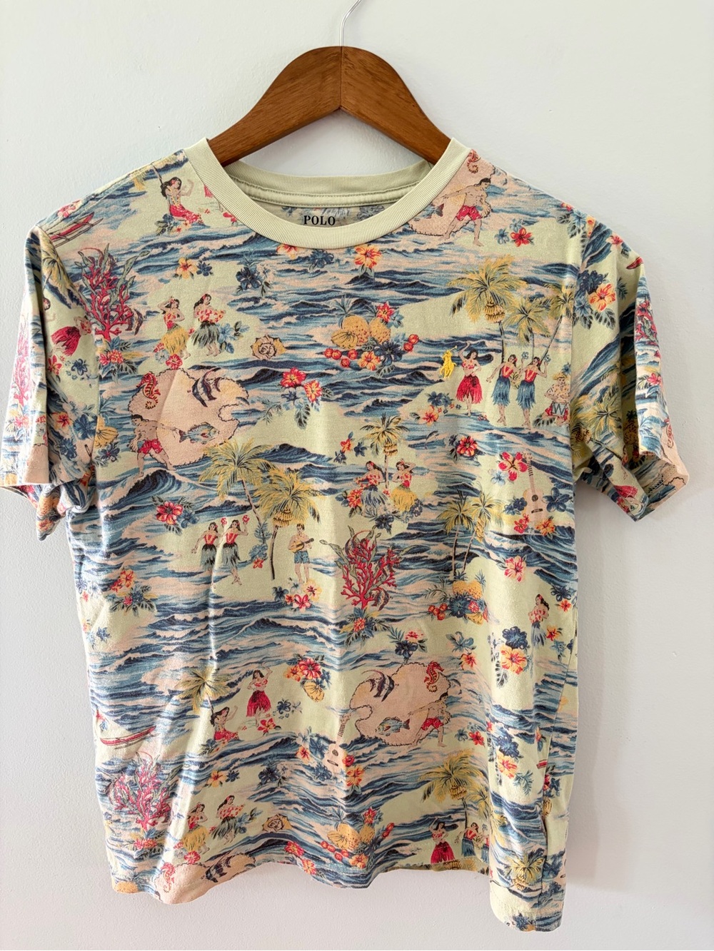 Kids Polo Ralph Lauren Cotton Hawaiian Tropical T-shirt 14/16